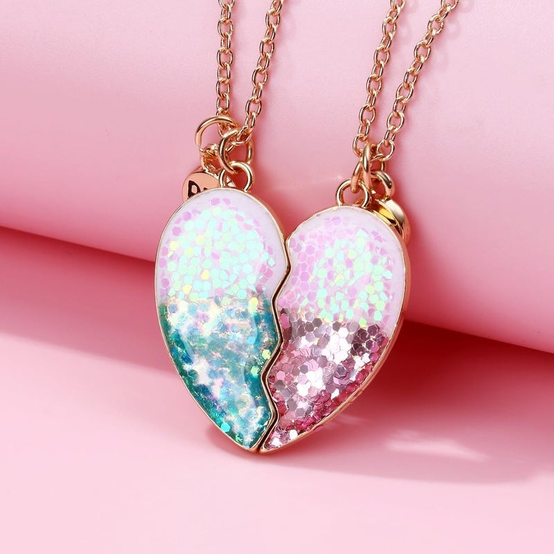 Lezmoii Friendship Necklace Best Friend Necklace Matching Magnetic Unicorn Mermaid BFF Necklace for 2 Girls Friendship Gifts - Image 4
